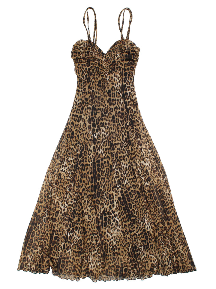 Vintage Leopard Print Maxi Dress (Size XXS)