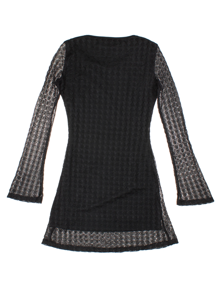 Vintage Crochet Mini Dress (Size XXS)