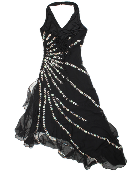 Y2K Embellished Asymmetric Midi Dress (Size XXS) – VintageFolk
