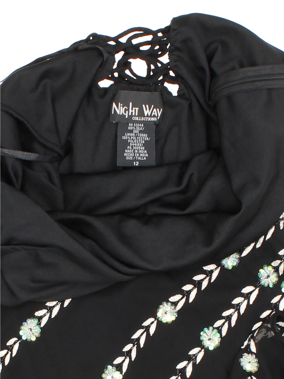 Y2K Embellished Asymmetric Midi Dress (Size  XXS)