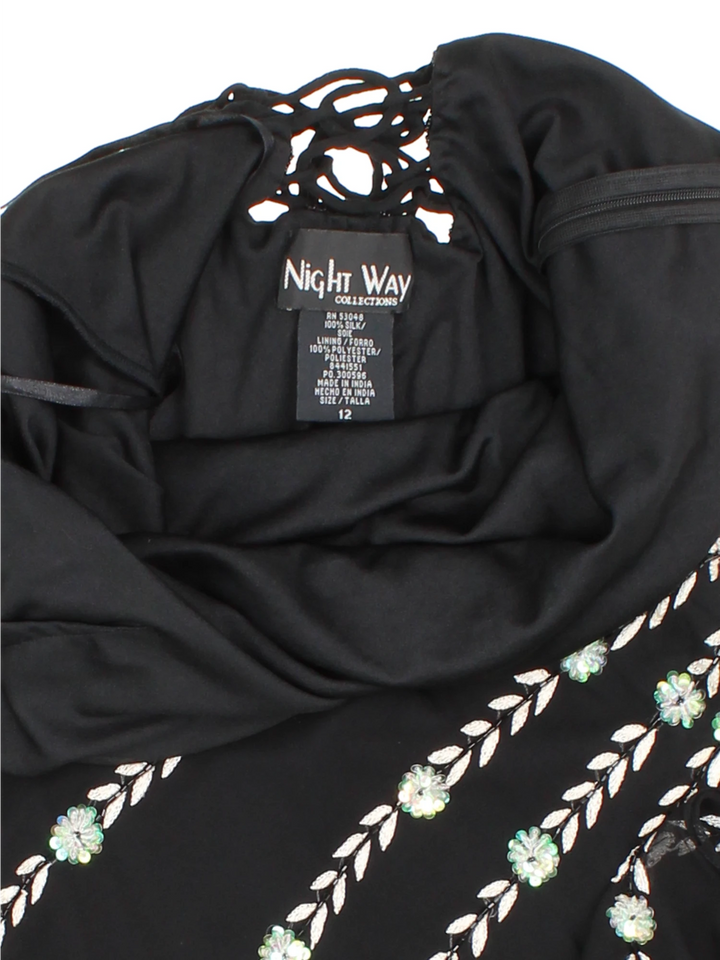 Y2K Embellished Asymmetric Midi Dress (Size  XXS)