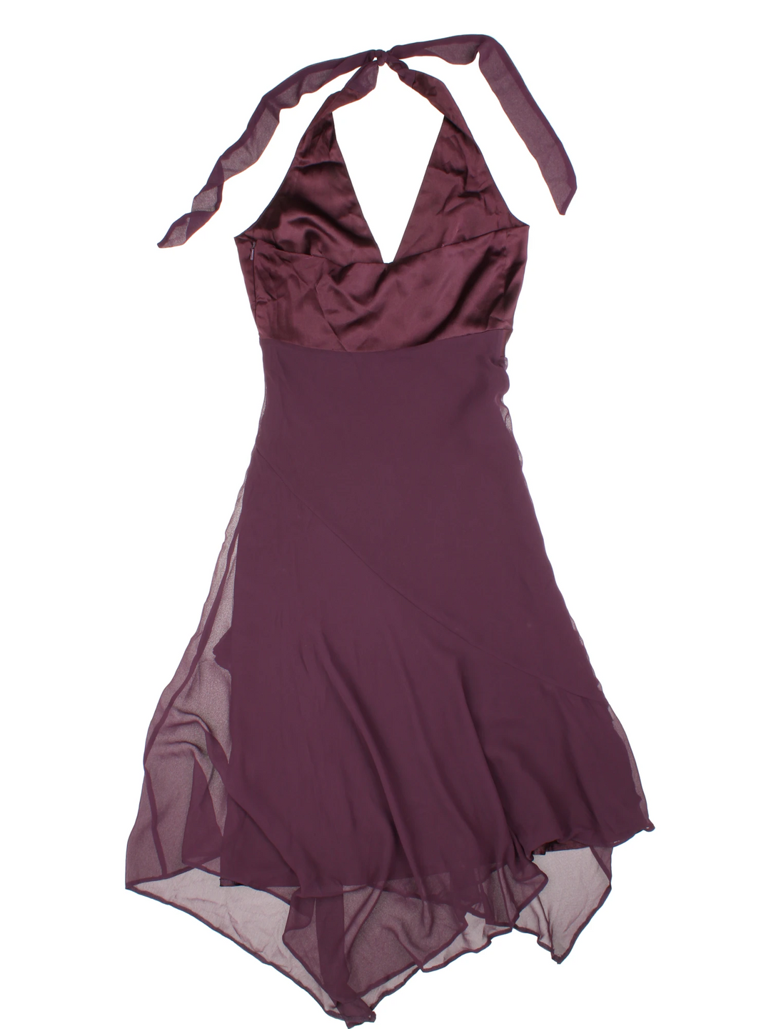 Y2K Handkerchief Hem Midi Dress (Size XXS)