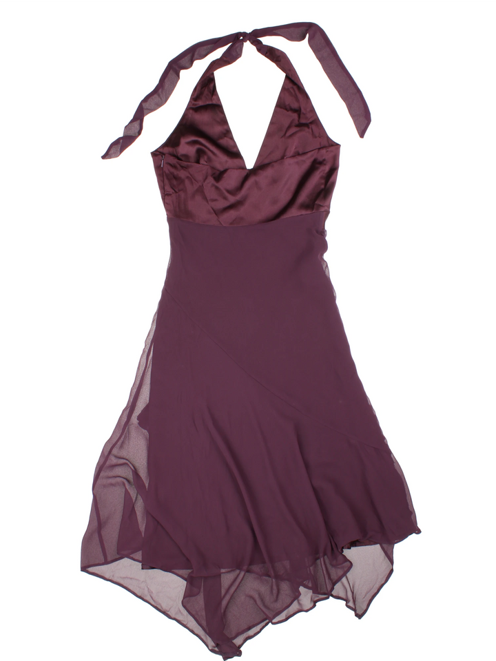 Y2K Handkerchief Hem Midi Dress (Size XXS)