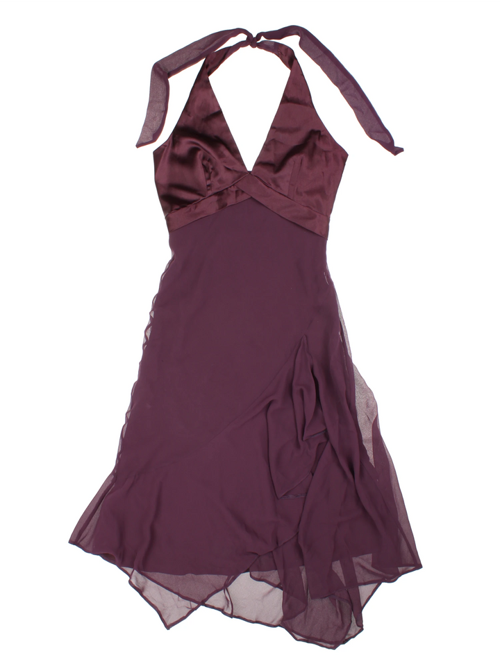 Y2K Handkerchief Hem Midi Dress (Size XXS)