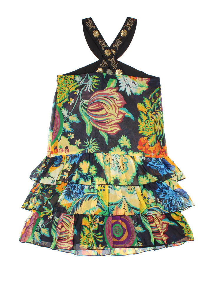 Y2K Ruffle Mini Dress (Size XXS)