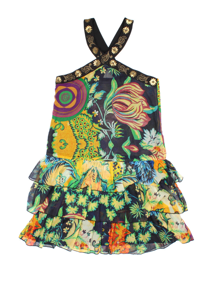 Y2K Ruffle Mini Dress (Size XXS)