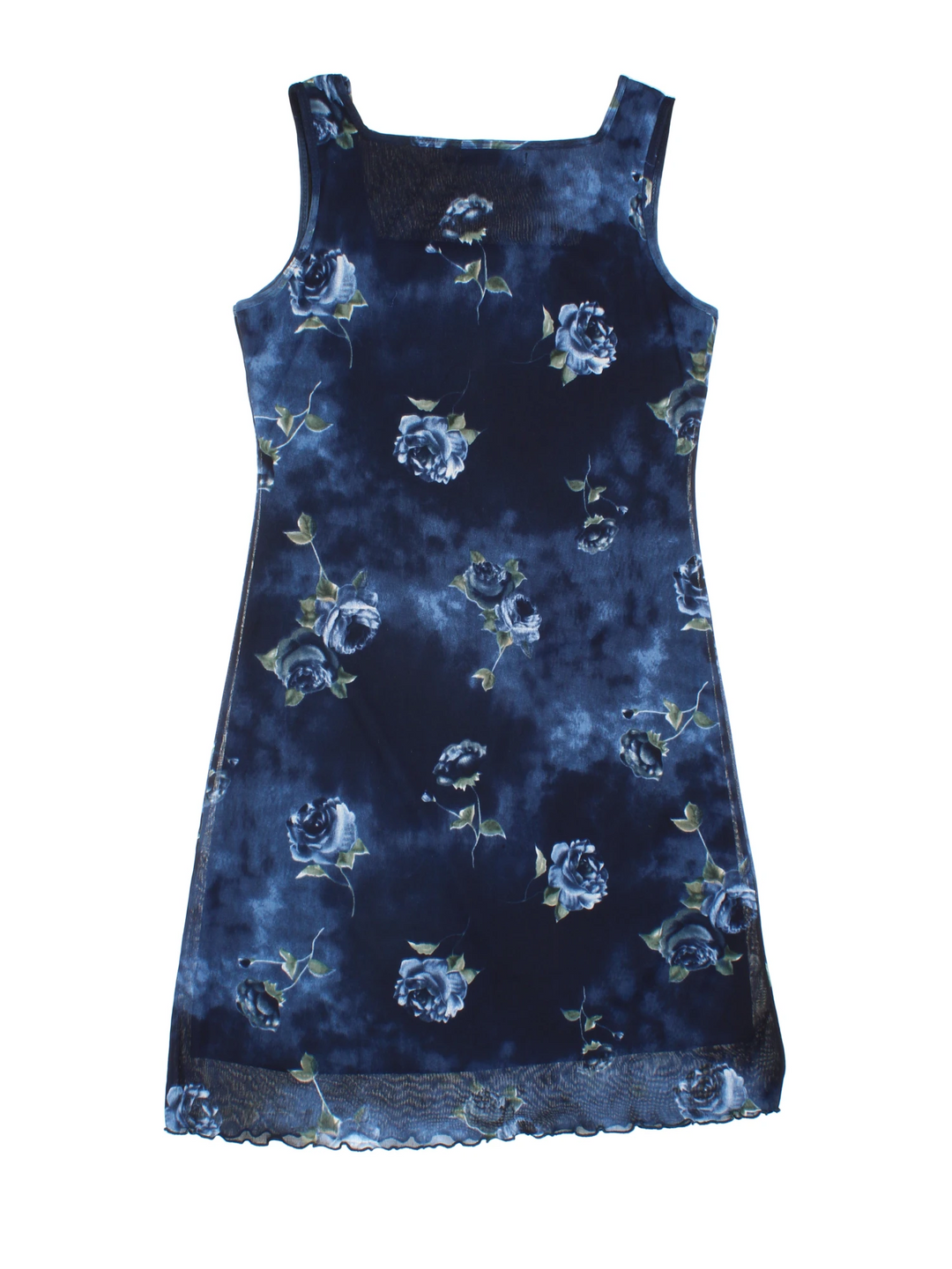 Y2K Mesh Floral Mini Dress (Size XXS)