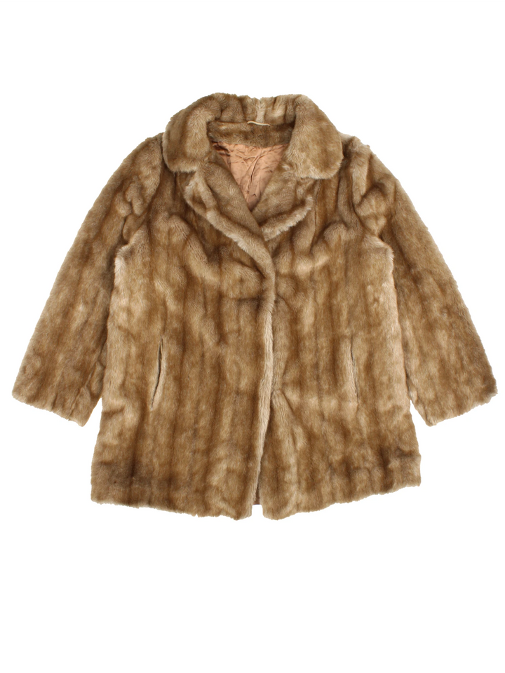 Vintage Faux Fur Jacket (Size M)