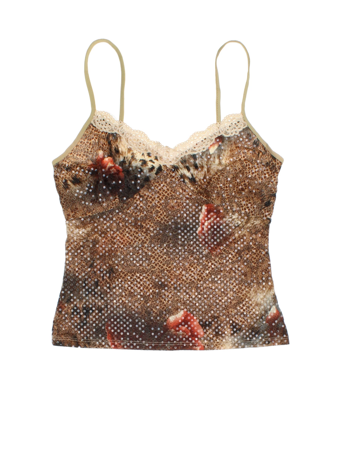 Y2K Sequin Morgan Camisole (Size XXS) - VintageFolk