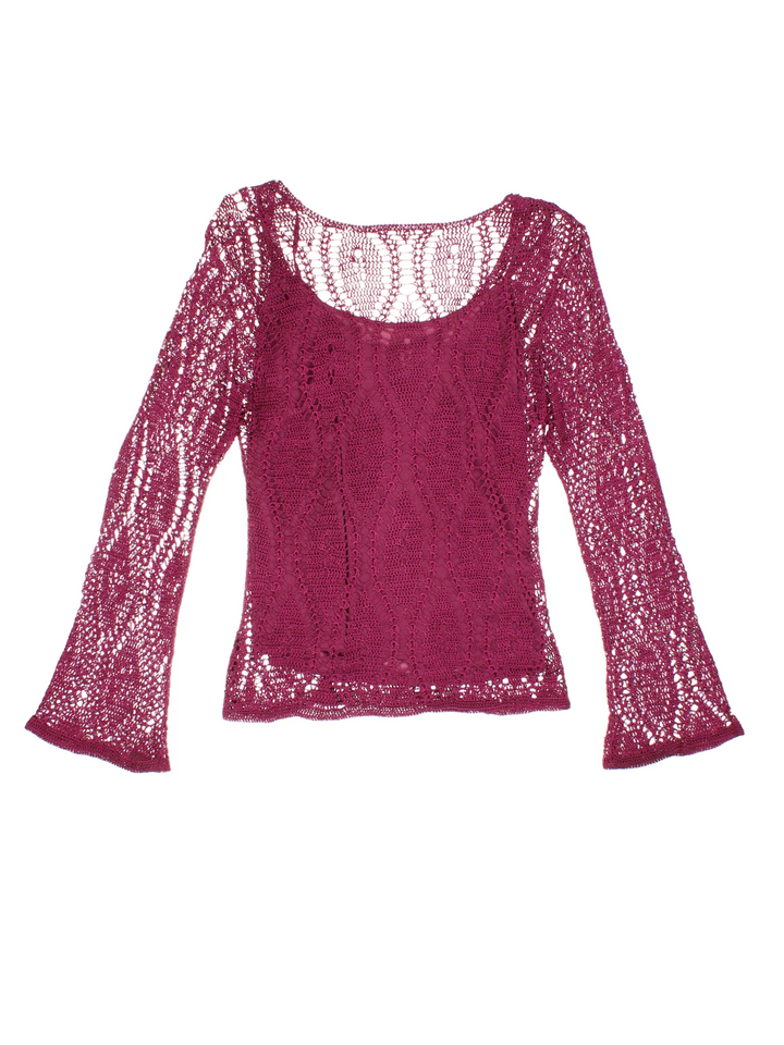 Y2K Long Sleeved Beaded Top (Size XXS)