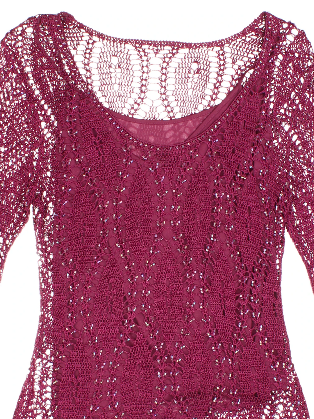 Y2K Long Sleeved Beaded Top (Size XXS)