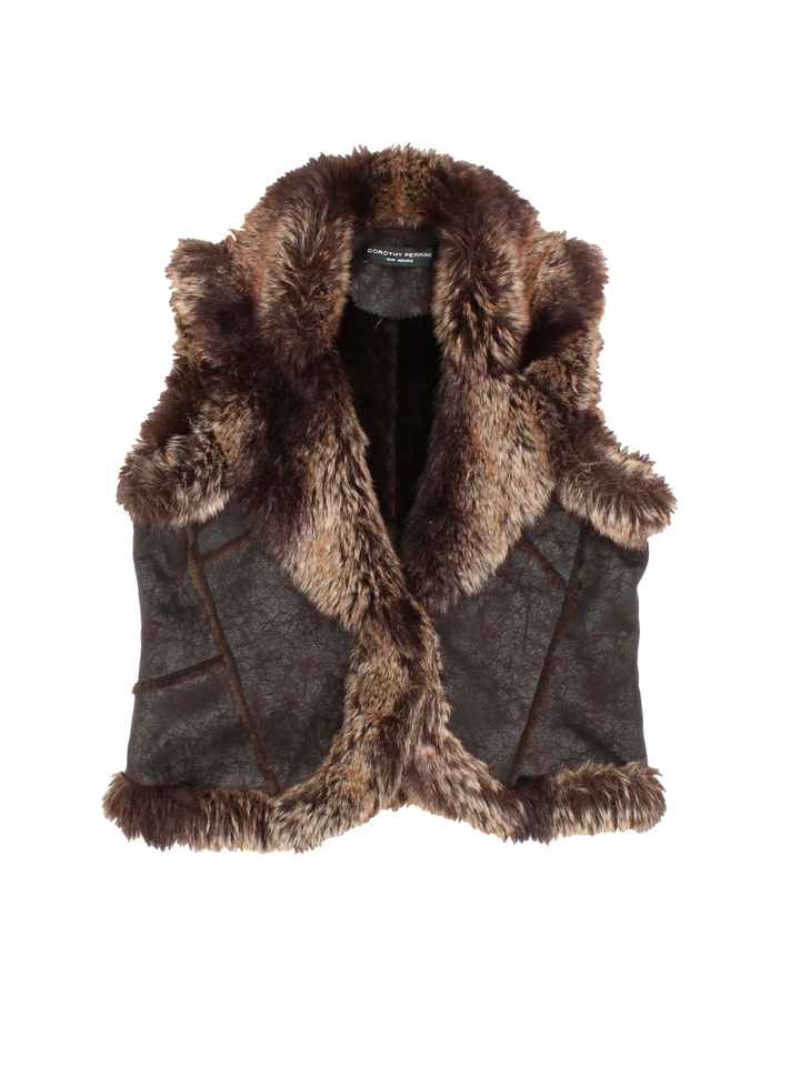 Y2K Faux Fur Gilet (Size XS)