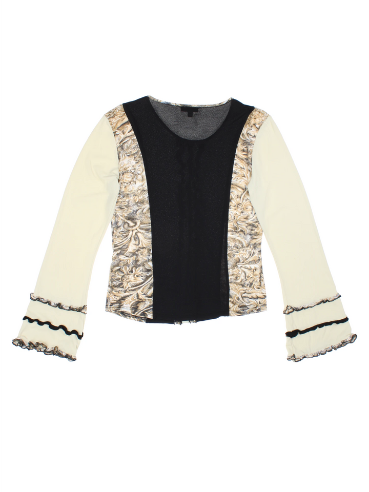 Y2K Ruffle Front Top (Size XXS)