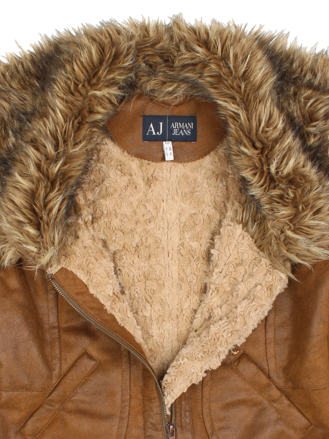 90's Armani Faux Fur Collar Jacket (Size XXS)