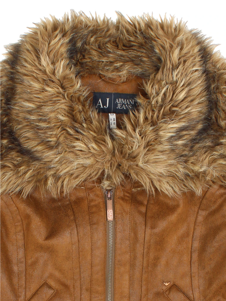 90's Armani Faux Fur Collar Jacket (Size XXS)