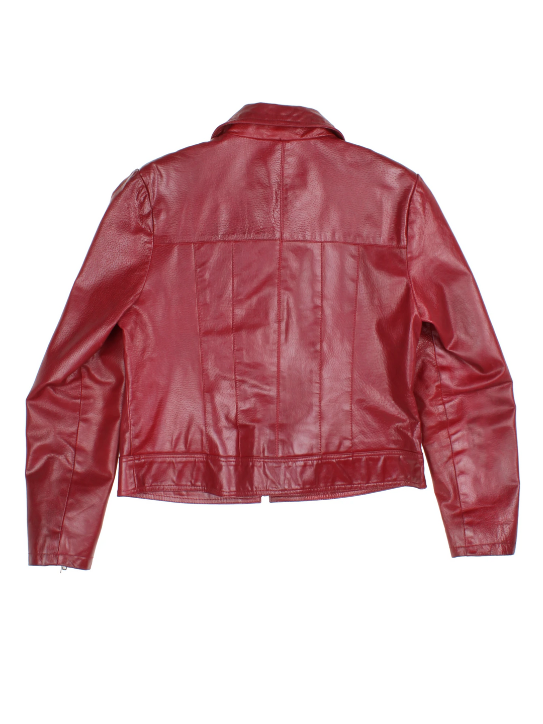 Y2K Red Leather Jacket (Size S)