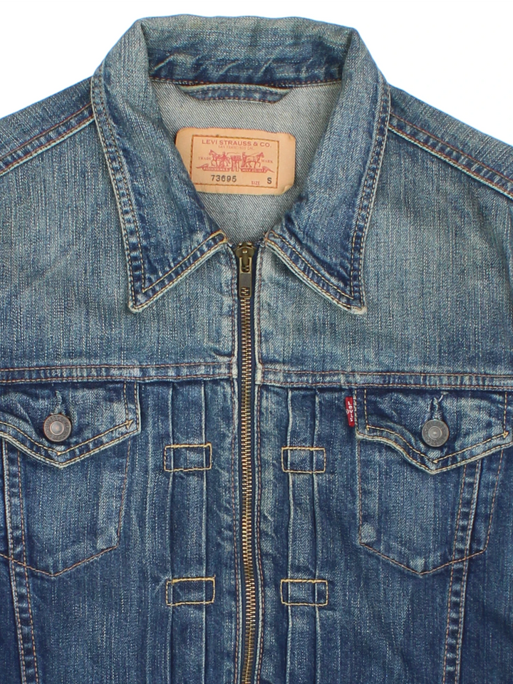 90's Levi Strauss Zip Denim Jacket (Size XXS)