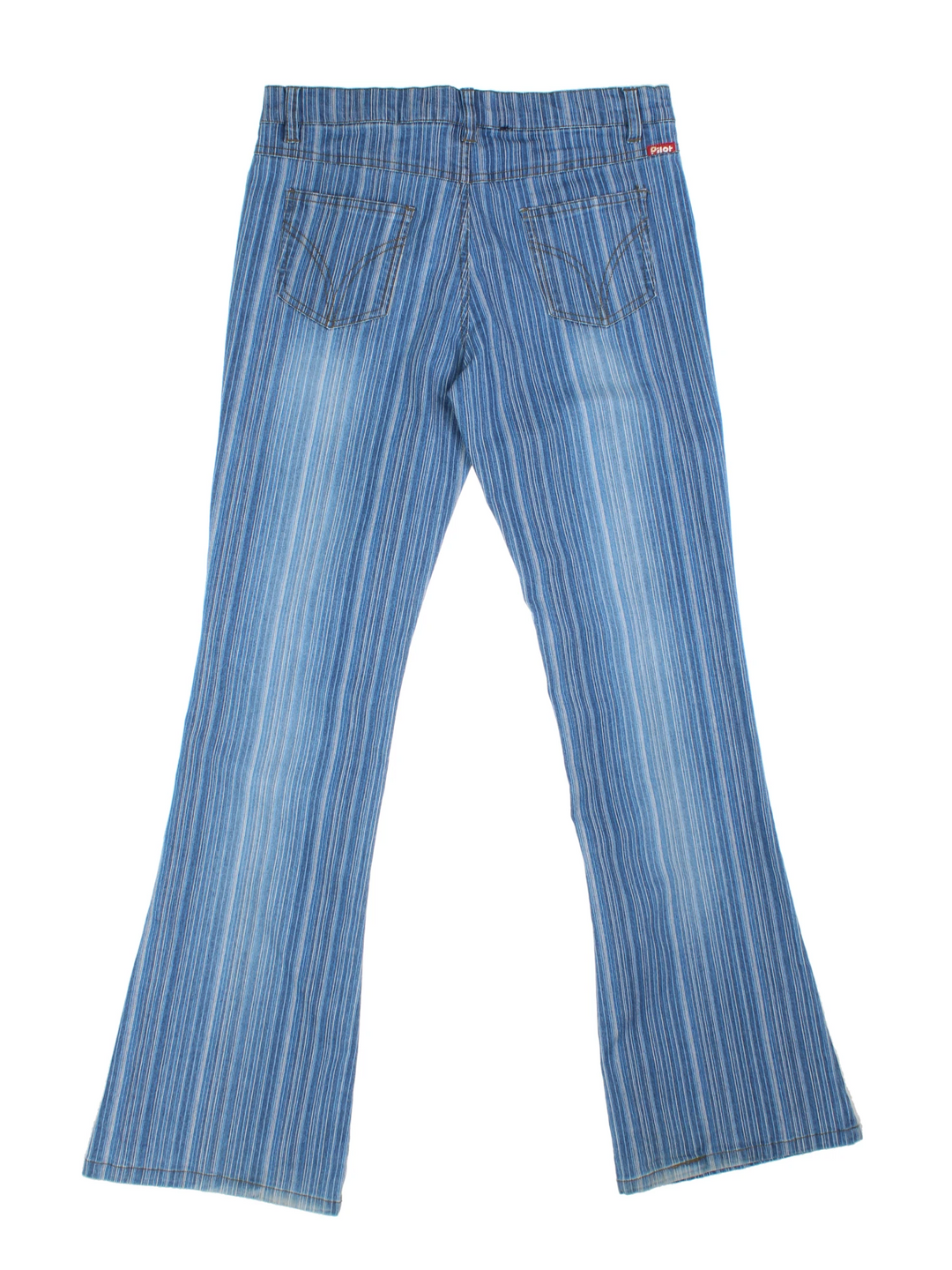 Y2K Stripe Flared Jeans (Size L)