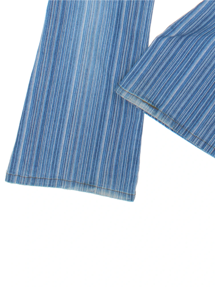 Y2K Stripe Flared Jeans (Size L)