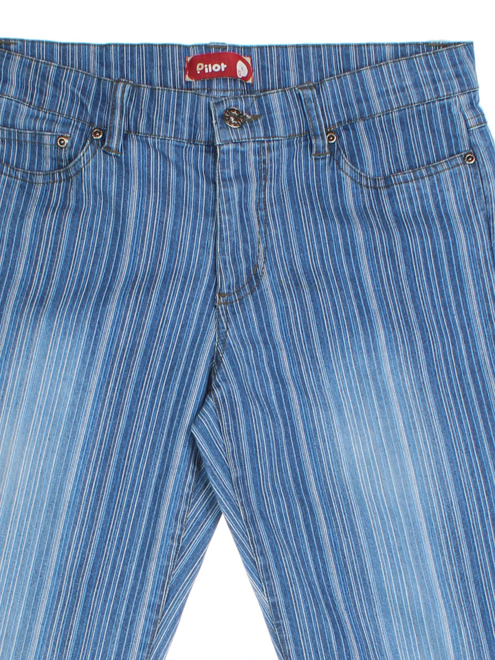 Y2K Stripe Flared Jeans (Size L)