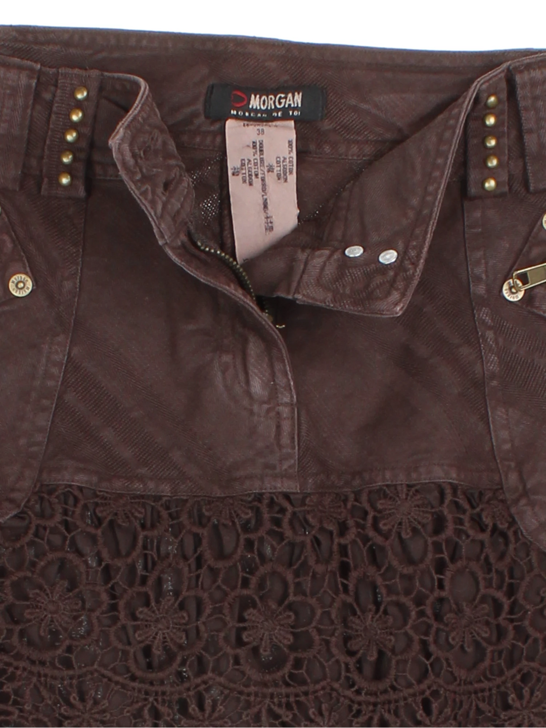 Y2K Morgan Lace Mini Skirt (Size L)