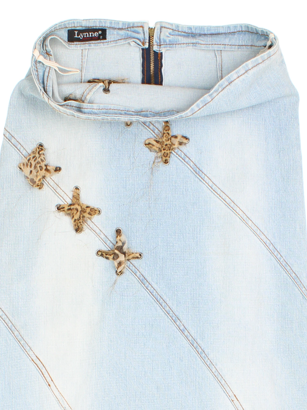 Y2K Denim Leopard Maxi Skirt (Size M)