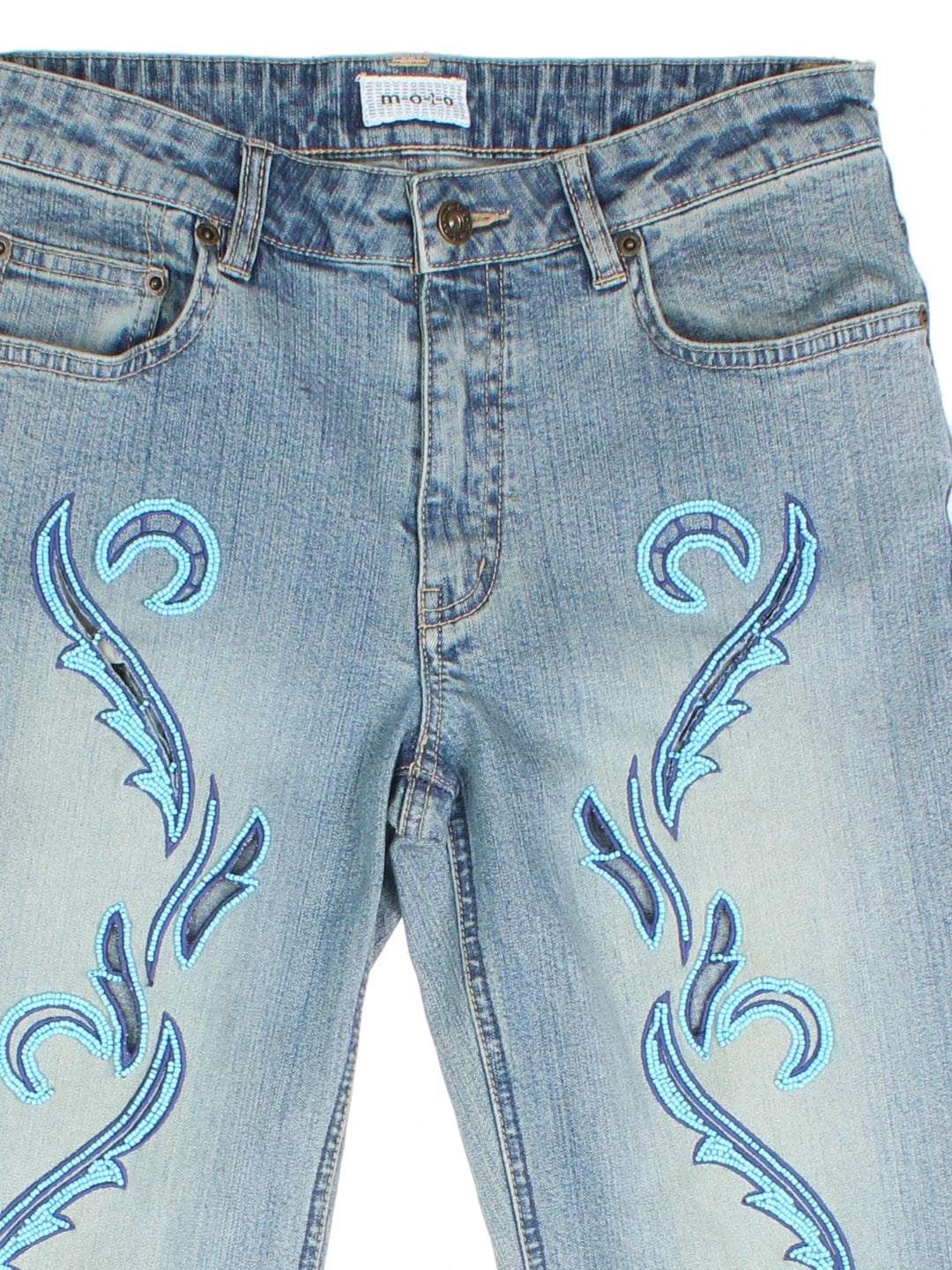 Y2K Beaded Miss Sixty Falred Jeans (Size M)