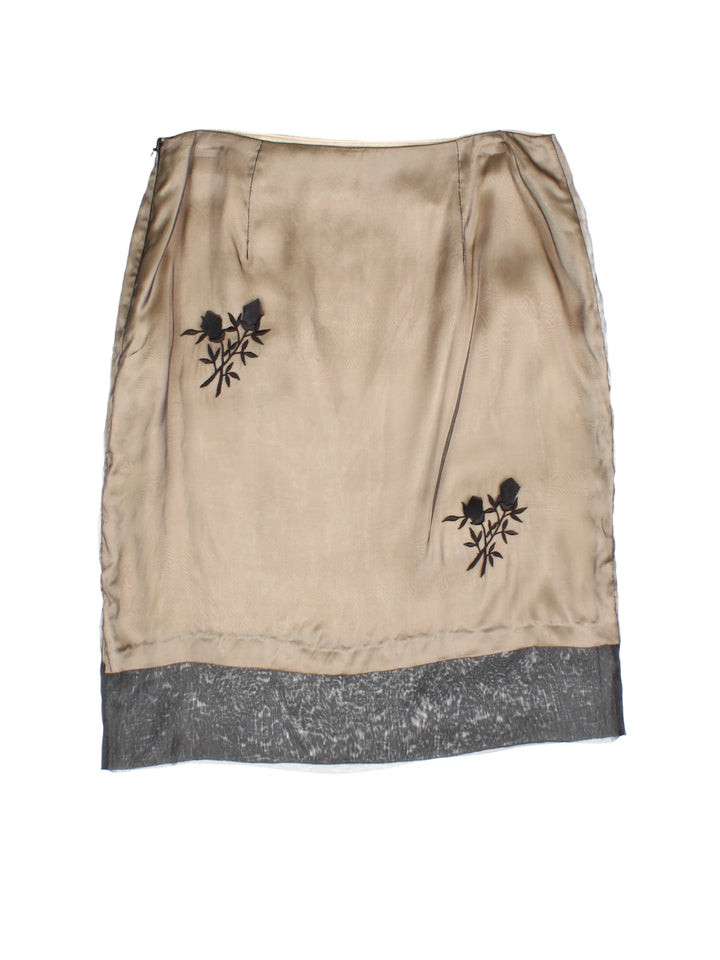 90's Embroidered Moschino Mini Skirt (Size L)