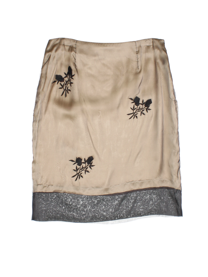 90's Embroidered Moschino Mini Skirt (Size L)