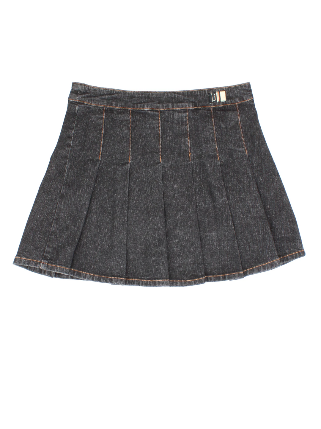 Y2K Jasper Conran Pleated Denim Mini Skirt (Size L)