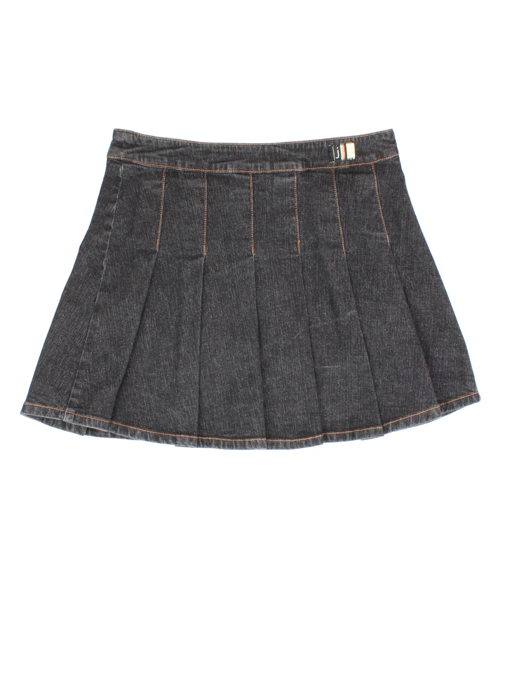 Y2K Jasper Conran Pleated Denim Mini Skirt (Size L)