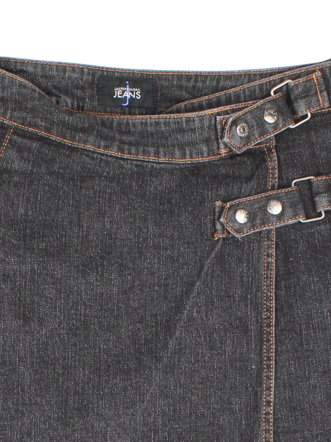 Y2K Jasper Conran Pleated Denim Mini Skirt (Size L)