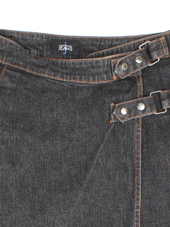 Y2K Jasper Conran Pleated Denim Mini Skirt (Size L)