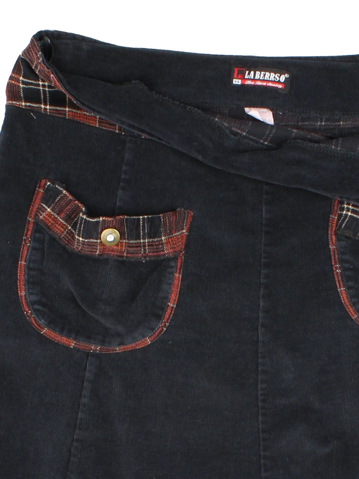 Y2K Cord Tartan Mini Skirt (Size XL)