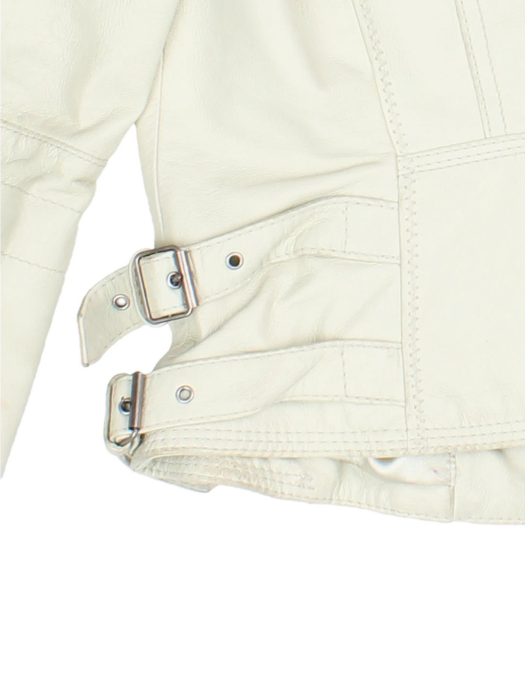 Y2K Leather Biker Jacket (Size XXS)