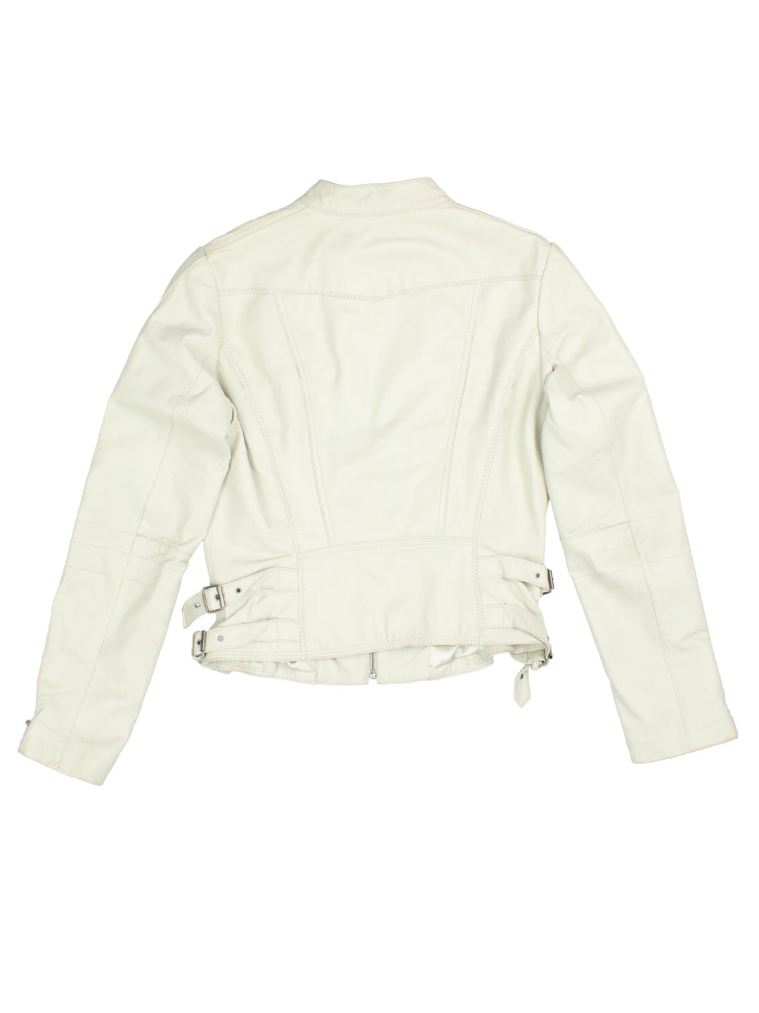 Y2K Leather Biker Jacket (Size XXS)