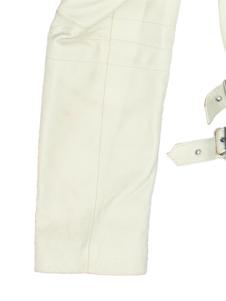 Y2K Leather Biker Jacket (Size XXS)