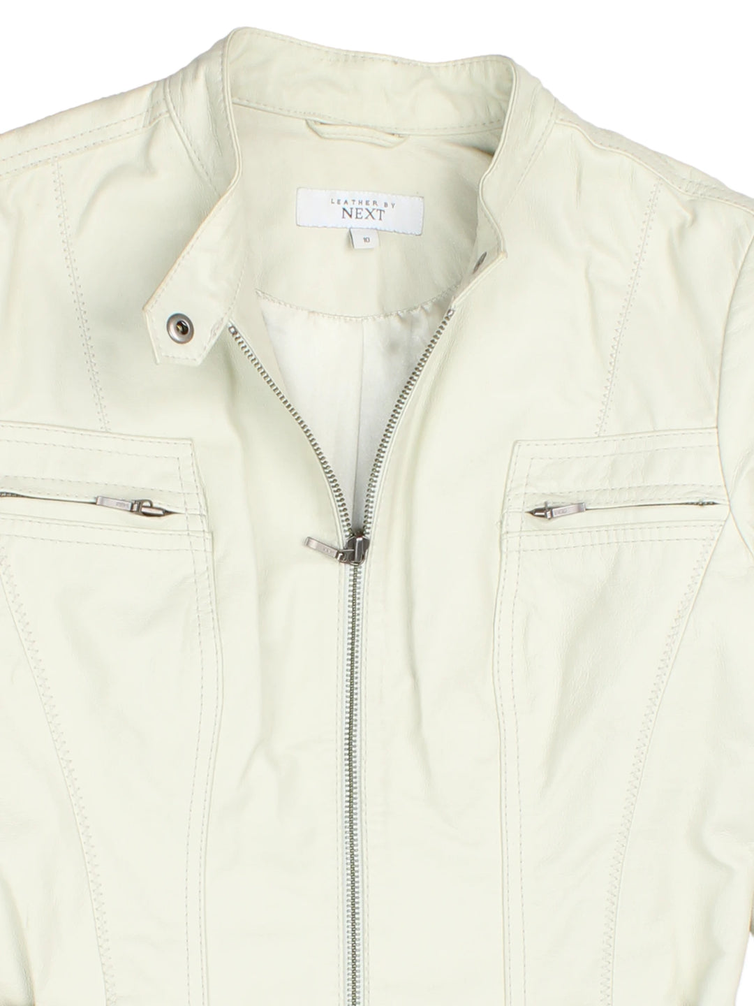 Y2K Leather Biker Jacket (Size XXS)