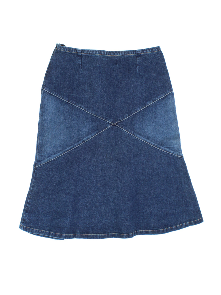 Y2K Quiksilver Denim Midi Skirt (Size M)