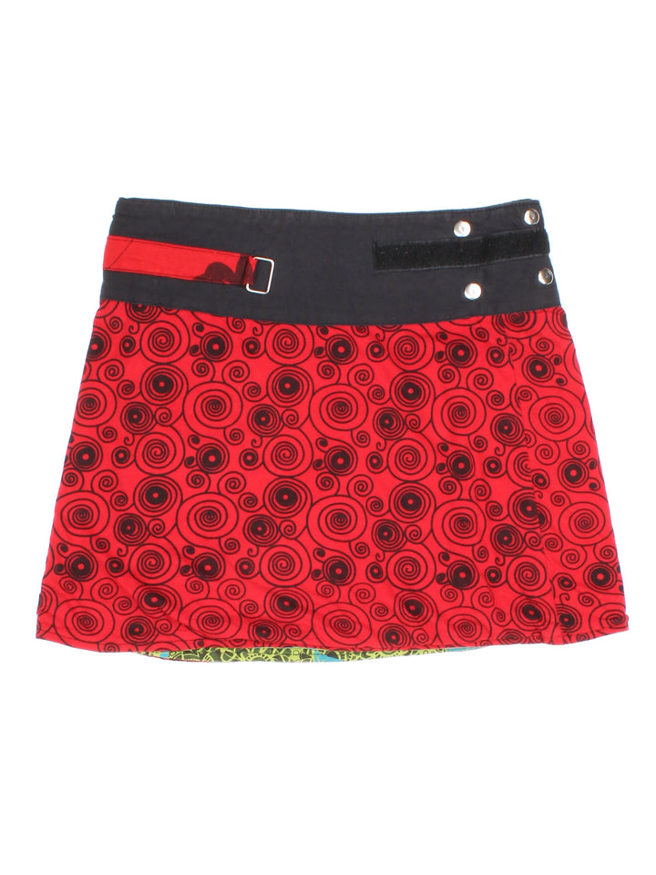 Y2K Reversible Festival Mini Skirt (Size L)