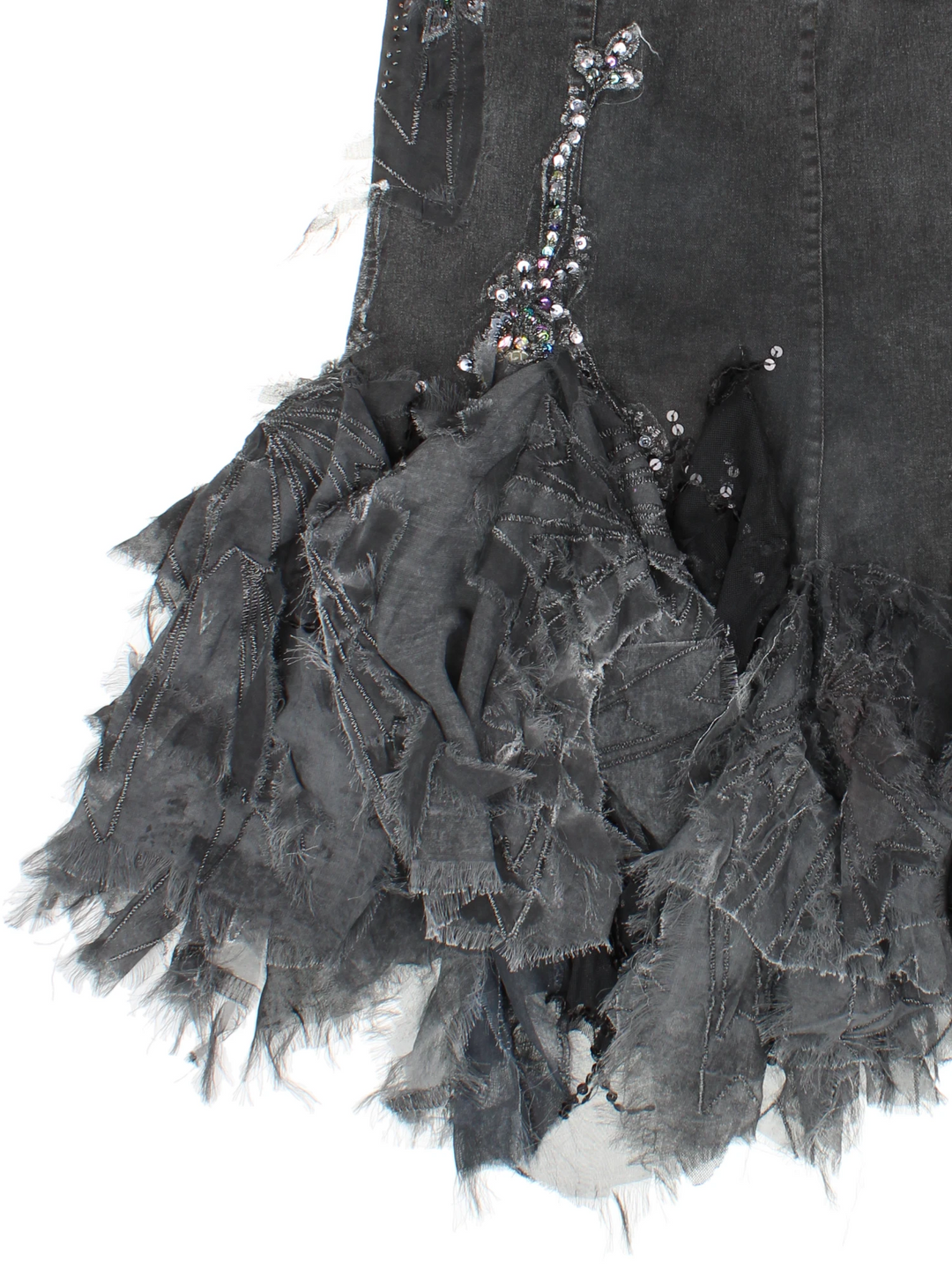 Y2K Embellished Layered Midi Skirt (Size XL)