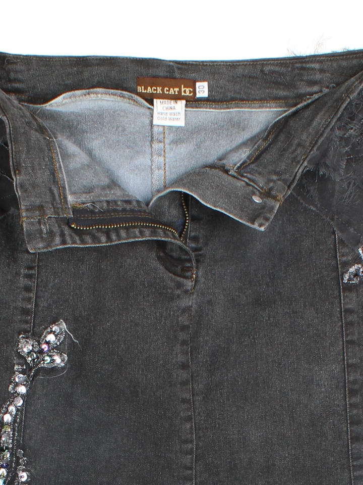 Y2K Embellished Layered Midi Skirt (Size XL)