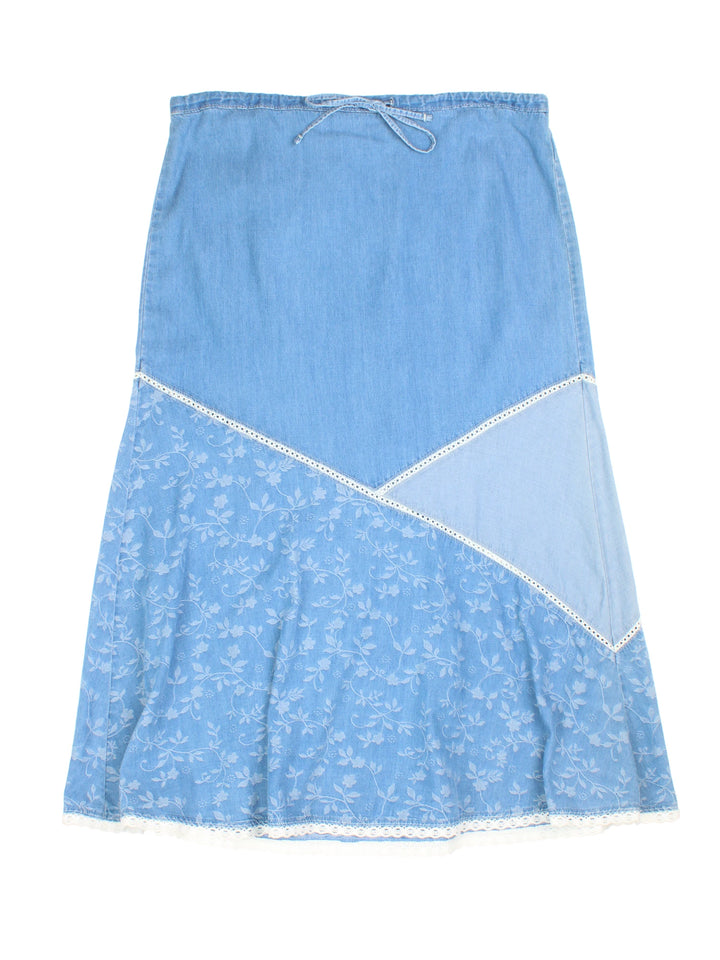 Y2K Denim Midi Skirt (Size XXL)