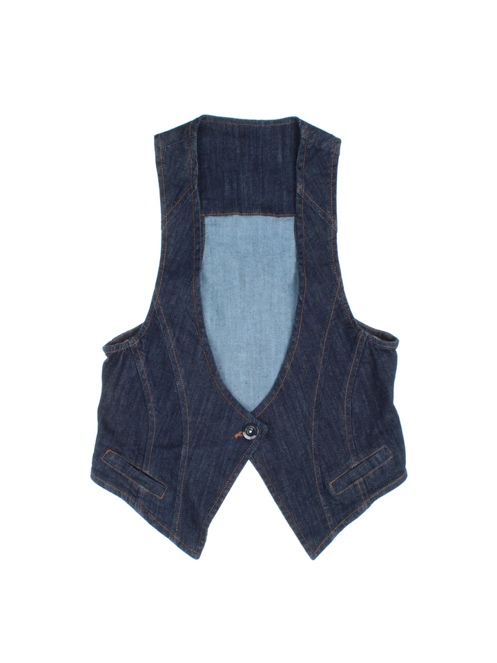 Y2K New Look Denim Waistcoat (Size XXS)