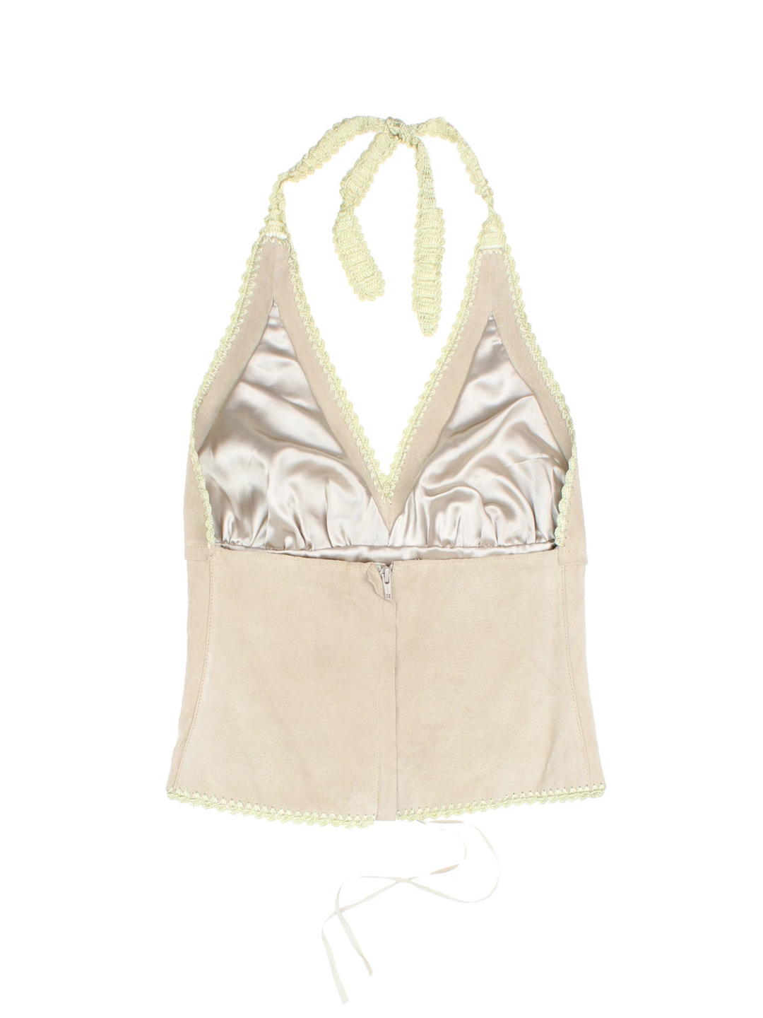 Y2K Lace Up Halter Top (Size XXS)