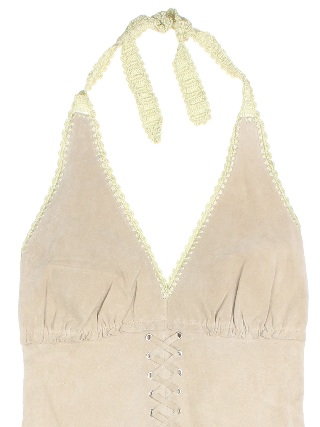 Y2K Lace Up Halter Top (Size XXS)