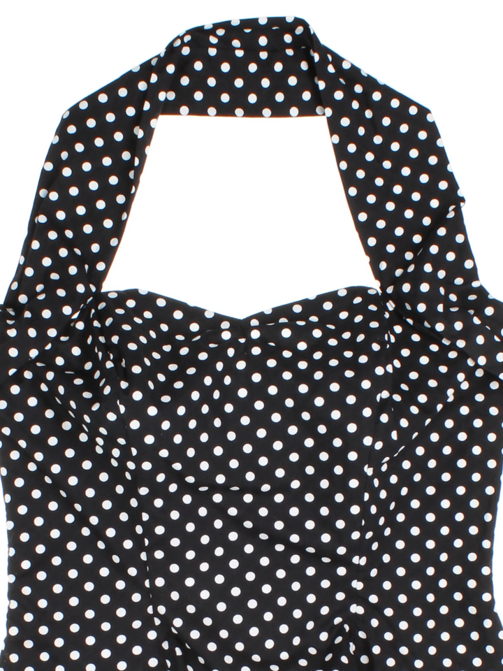 Vintage Polka Dot Halter Neck Top (Size XXS)