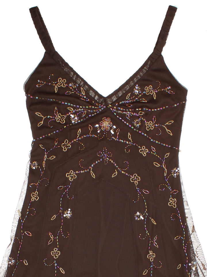 90's Embellished Midi Dress (Size XXS)