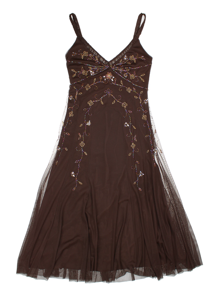 90's Embellished Midi Dress (Size XXS)