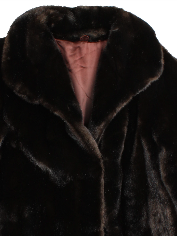 Vintage Faux Fur Coat (Size L)